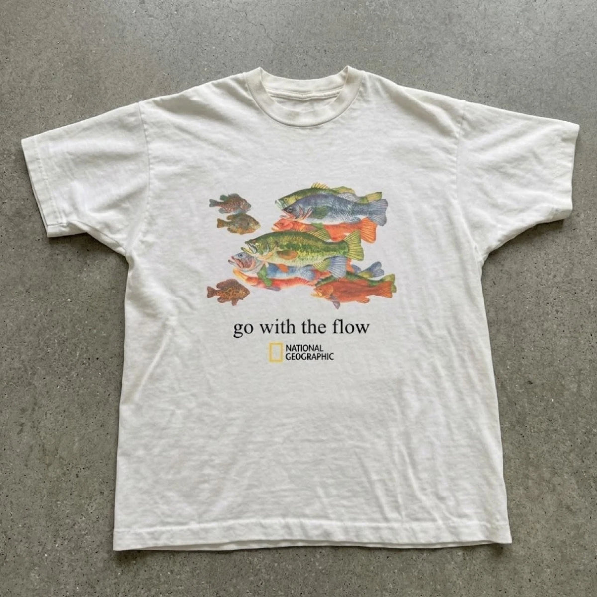NWT Otter Go With The Flow Graphic T-Shirt White Nature Animal Tee