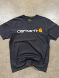 Vintage 00's Carhartt Tee T-Shirt Black Printed Logo Y2k Retro - M