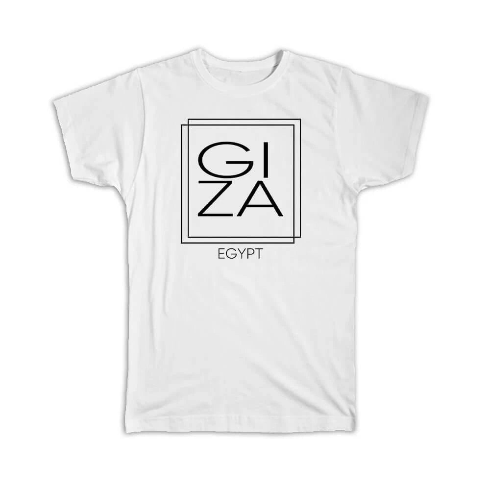 Gift T-Shirt : GIZA Egypt Square Modern Minimalist Font