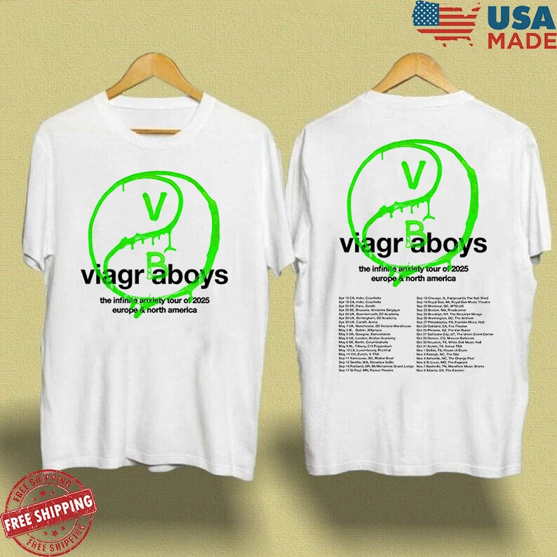 Viagra Boys Band The Infinite Anxiety Tour Of 2025 T Shirt Full Size S-5XL Image 1 of 3