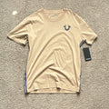 True Religion Men's Beige Short Sleeve Crew Neck Cotton Knit Logo T-Shirt