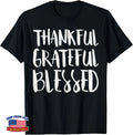 Thankful Grateful Blessed Shirt Adult Kids Thanksgiving Day T-Shirt