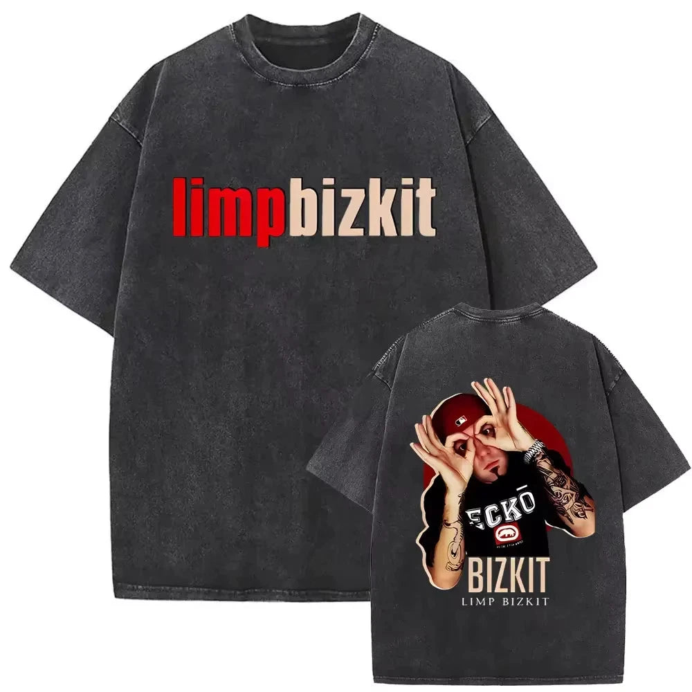Limp Bizkit Style Graphic T Shirt Nu Metal Vintage Cotton Grunge Band Tee S-3XL