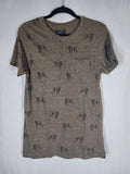 Creative Destructive Brown Dog All Over Pitbull Slim Fit T Shirt Mens M