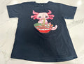 Men’s S Regular Black Cotton/Poly Knit Crew Neck Axolotl Ramen Graphic Tee Image 1 of 3