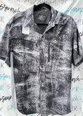 Mens Loco Skailz Graffiti Scales Grey Scale Fishing Shirt Top Size M Medium NWT