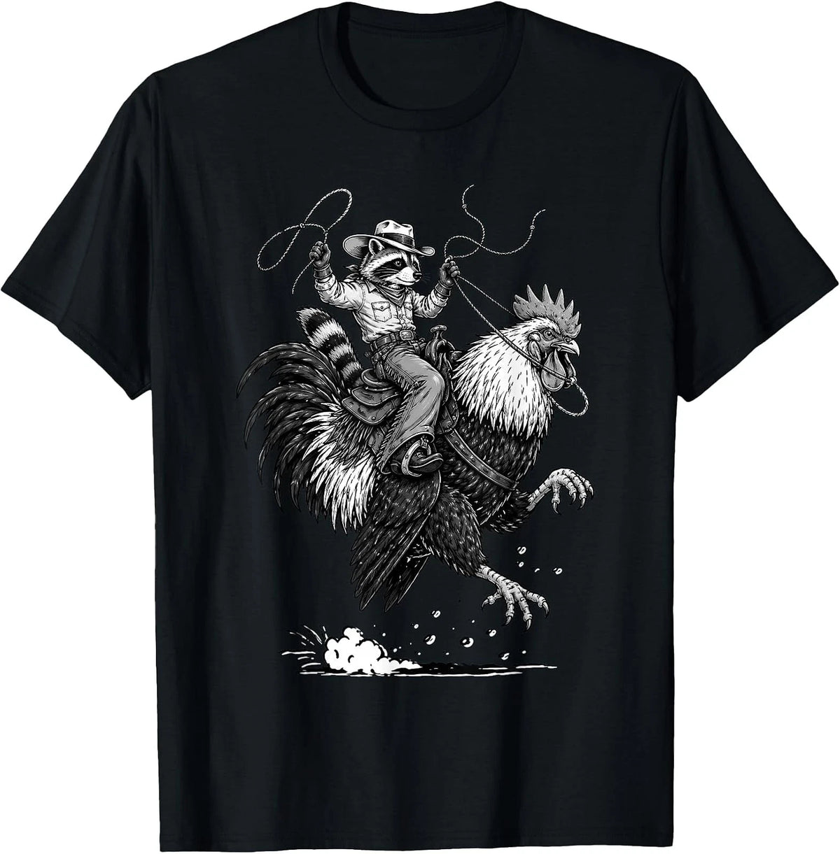 Country Raccoon Cowgirl Western Texas Graphic T-Shirt Image 1 of 3