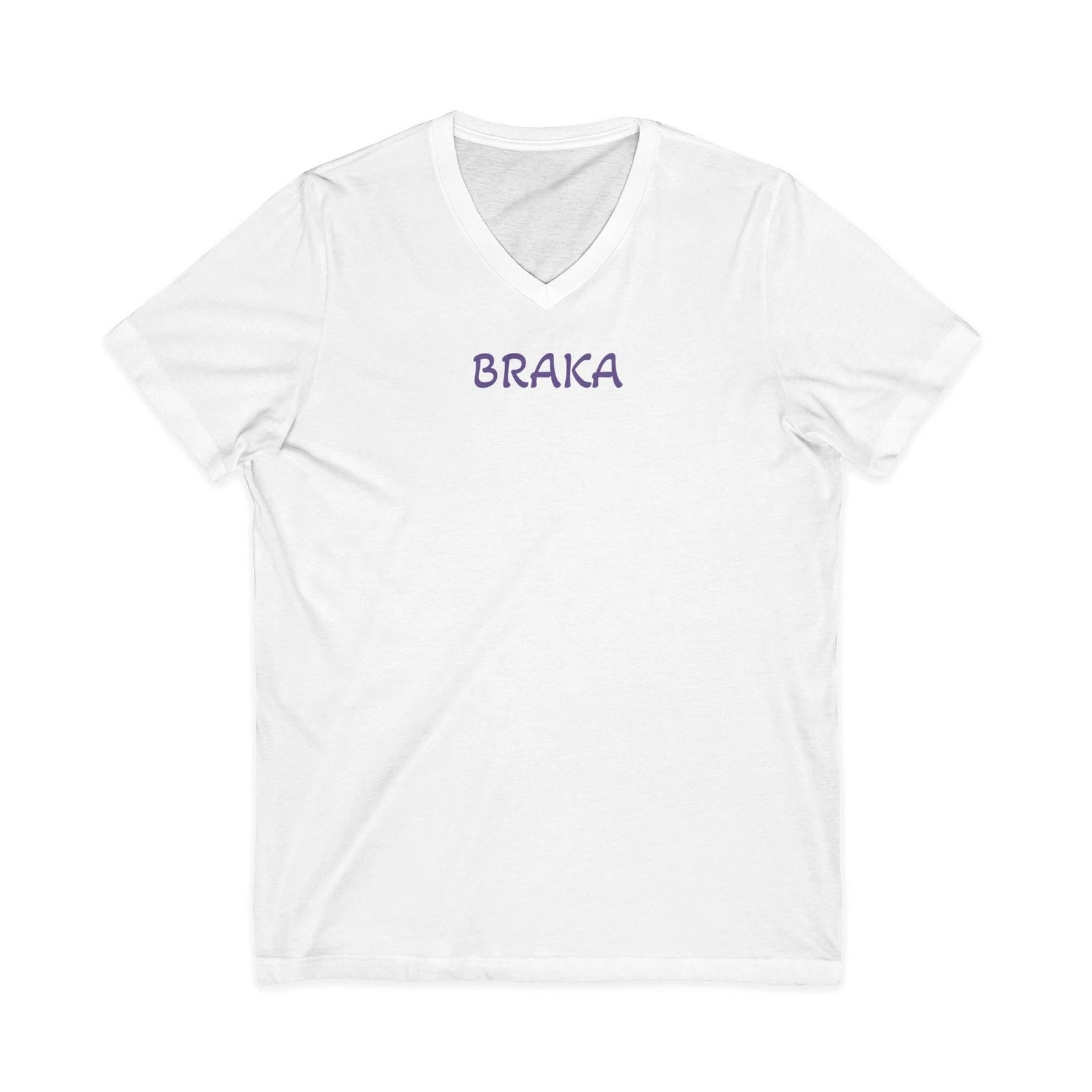 BRAKA V‑Neck Tee | Simple Handwritten Text T‑Shirt