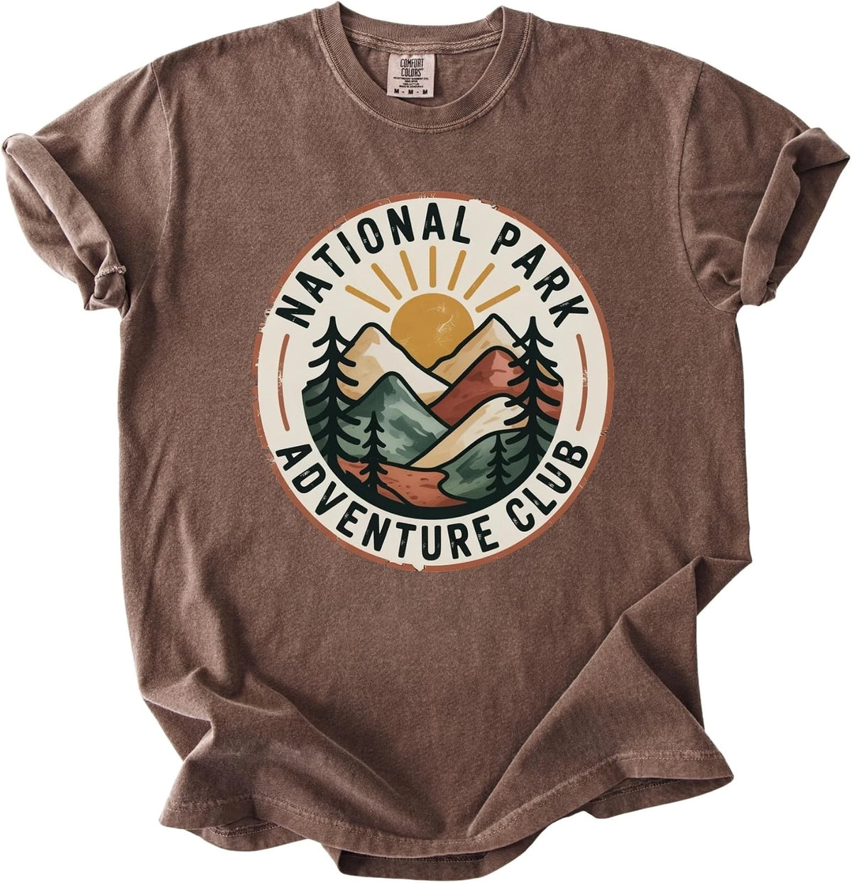 Vintage National Park Graphic Tee - Retro Adventure Club Design, Hiking Shirt