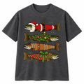 Comfort Colors Christmas Trout Fishing Shirt Funny Holiday Fisherman Tee