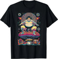 Japanese Sumo Mushroom Retro Surreal Hippie Graphic T-Shirt #5