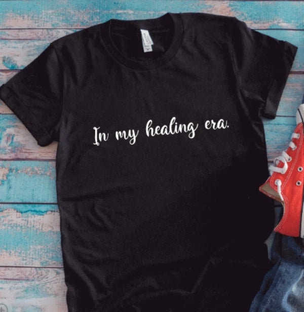 In My Healing Era, Black Unisex Short Sleeve T-shirt Image 1 of 2