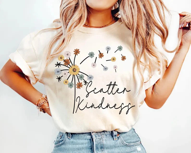 Be Kind Scatter Kindness Comfort Tee Positive Message Inspirational Gift