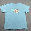Hot Topic T shirt XL Blue Relaxoloti with Sleeping Axolotl By JCLovely