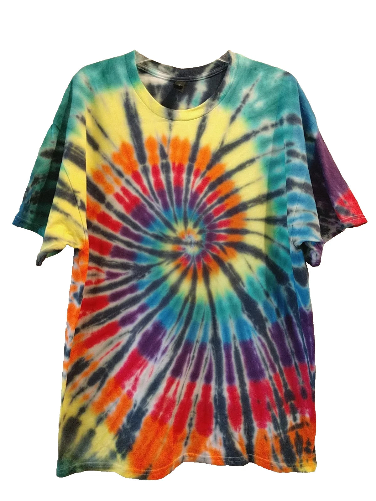 Handmade Tie Dye Shirt Men Women Sz XL Hippie Tee Short Sleeve Gildan (T213)