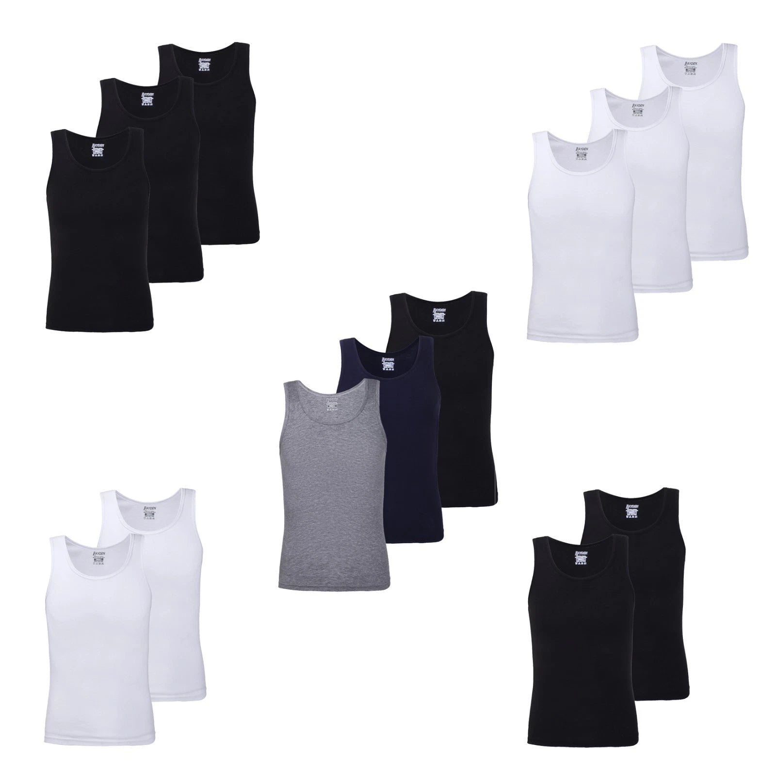 FINE RIB Fitted Slim Fit Athletic Muscle Gym Ribbed Vest Tank 100% Cotton