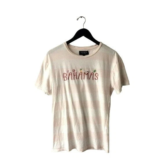 Pacsun Los Angeles Striped Tee Shirt Trendy Modern Stylish Crew Short Sleeve S