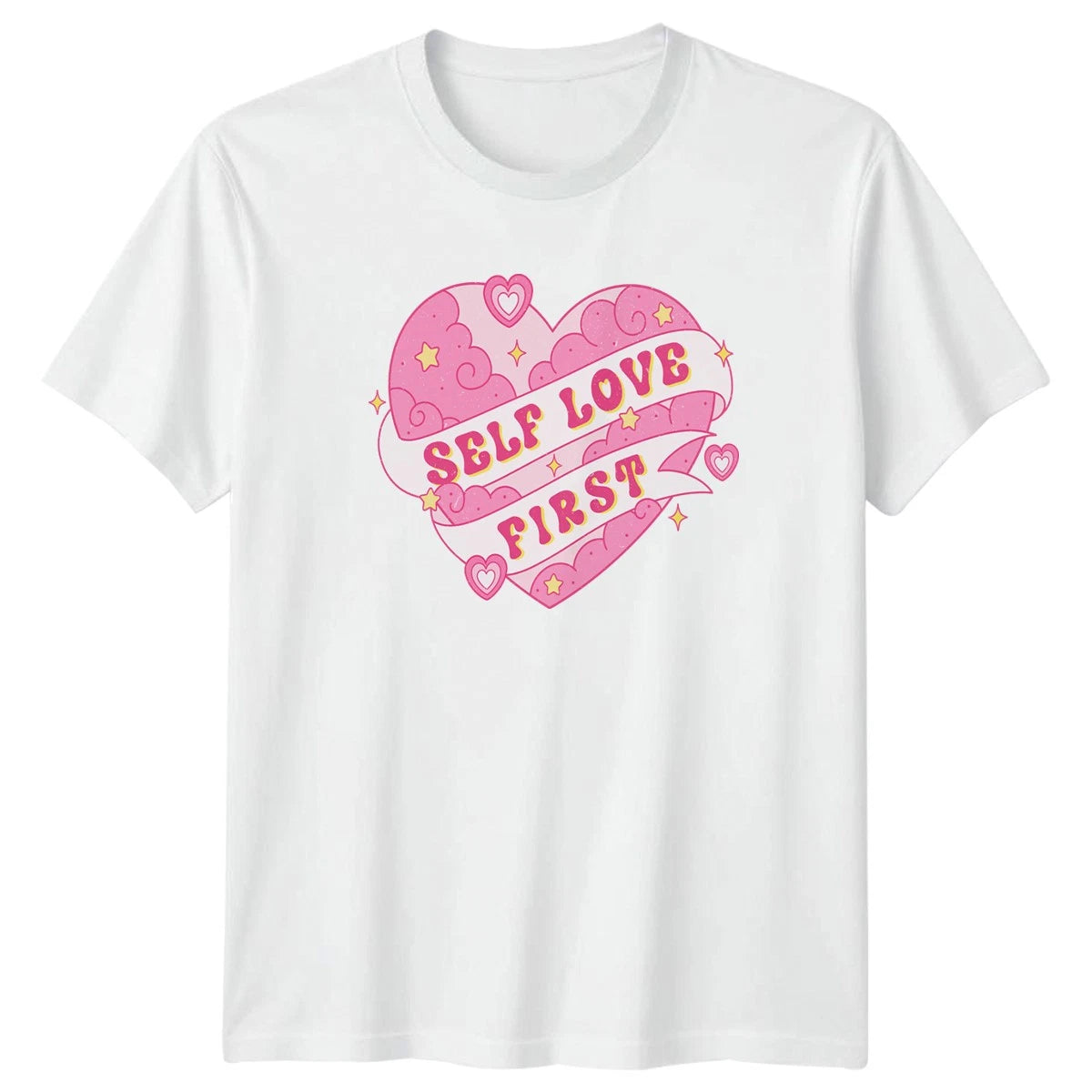Self Love First Womens T-Shirt Retro Aesthetic Self Care Birthday Gift For Her