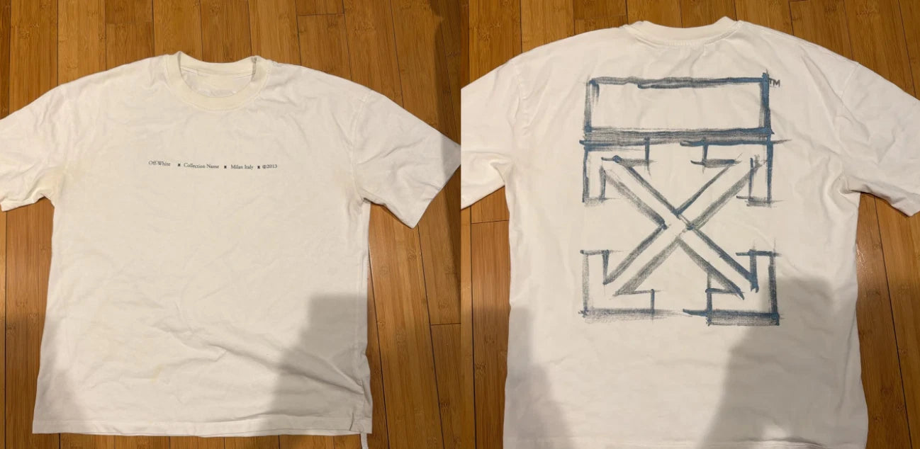 Off-White Style X Arrow Reprint White T-Shirt Streetwear Graphic Tee S-5XL
