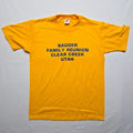 Vintage Badger Family Reunion Shirt Clear Creek Utah Yellow Mens Large Tee 90s