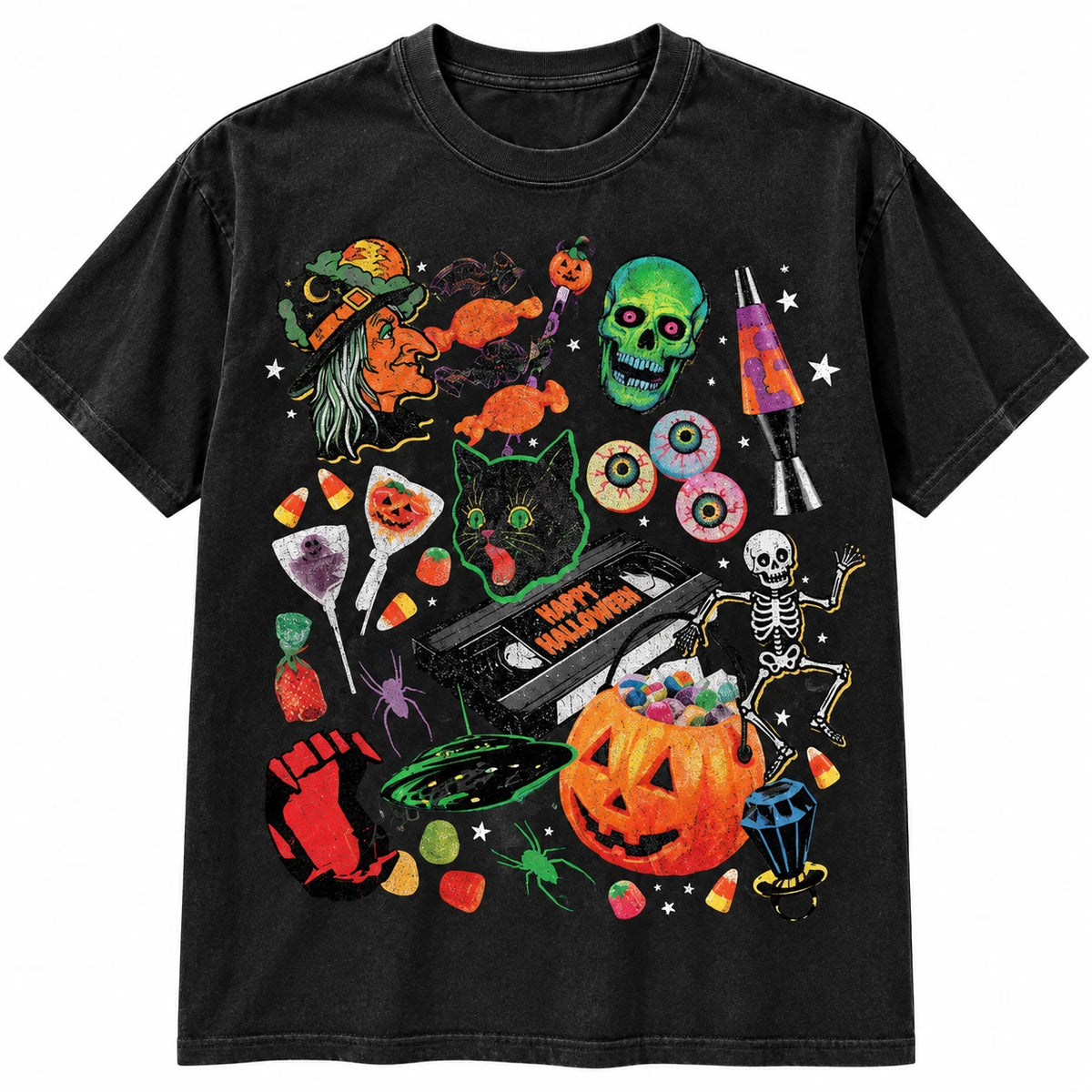 Vintage 90s Halloween T-Shirt Retro Spooky Season Nostalgia Graphic Tee
