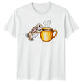 Bunny With Coffee T-Shirt Cute Animal Coffee Lover Gift For Him And Her