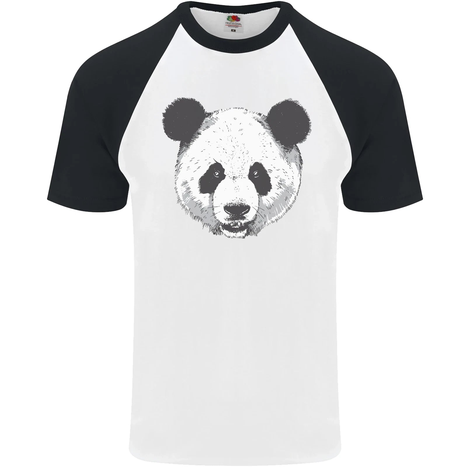A Panda Bear Face Mens S/S Baseball T-Shirt