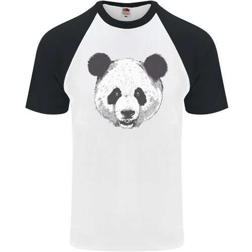 A Panda Bear Face Mens S/S Baseball T-Shirt