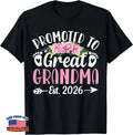 Promoted To Great Grandma Est 2026 T-Shirt First Time New Grandma Grandmother Image 1 of 4
