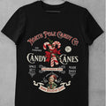 Vintage Christmas Candy Cane Shirt Retro Santa Holiday Graphic Tee