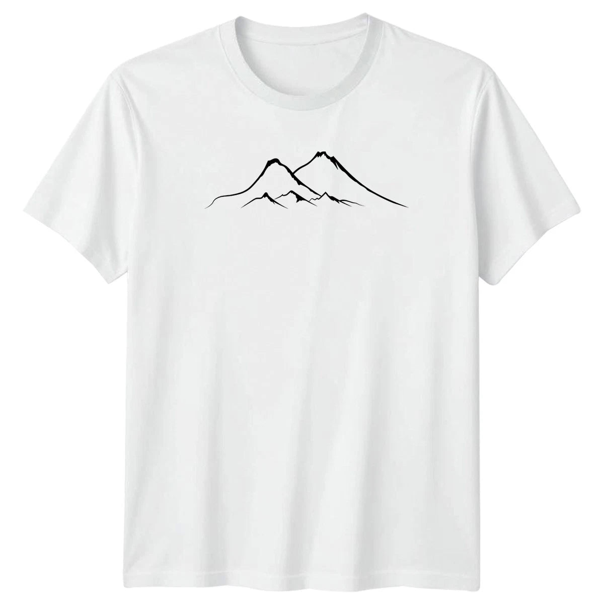 Minimalist Mountain Range Nature Art T-Shirt Landscape Outdoors Birthday