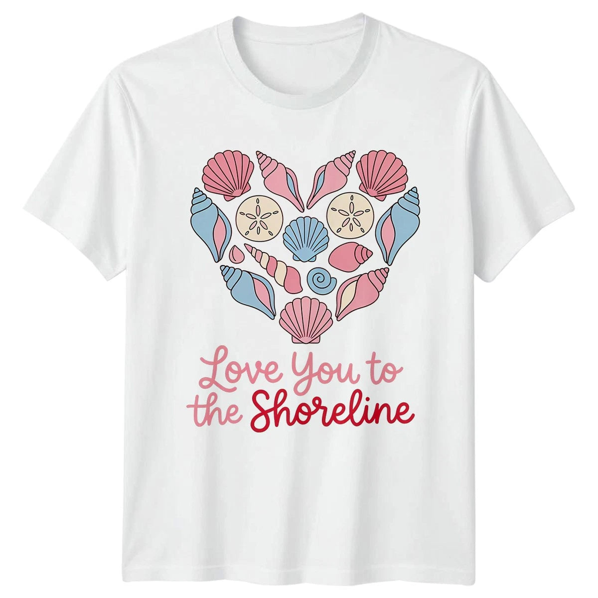 Love You To The Shoreline Womens T-Shirt Summer Aesthetic Beach Gift For Her