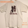 WAREHOUSE T-shirt M Gray Cotton Front & Back Print Japan