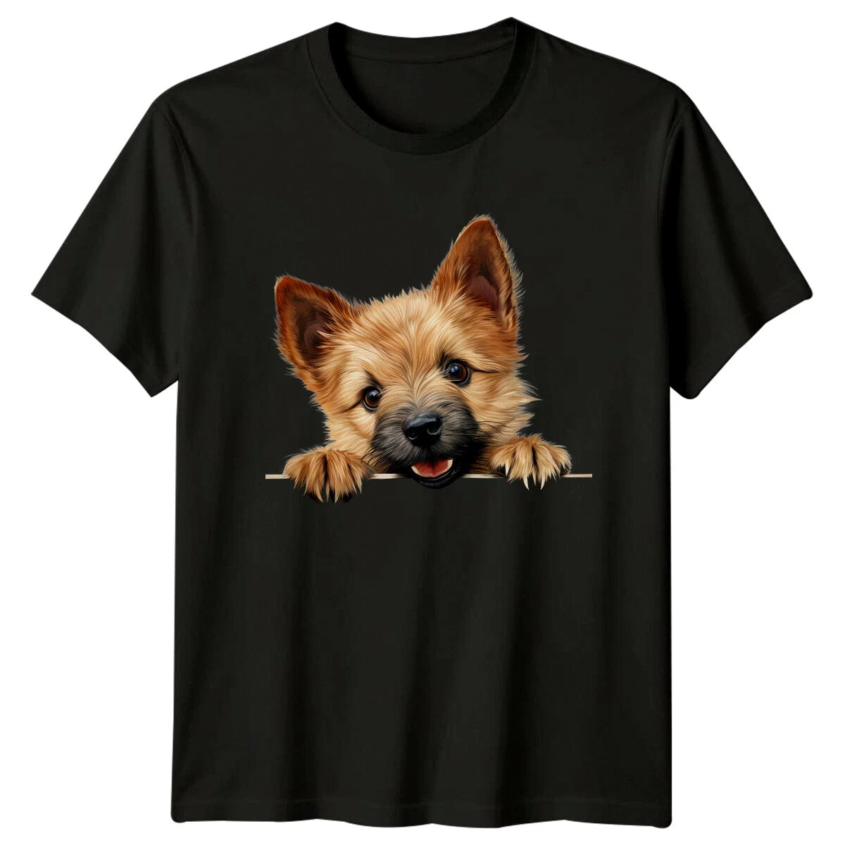 Cute Cairn Terrier Dog Peek A Boo Graphic T-Shirt