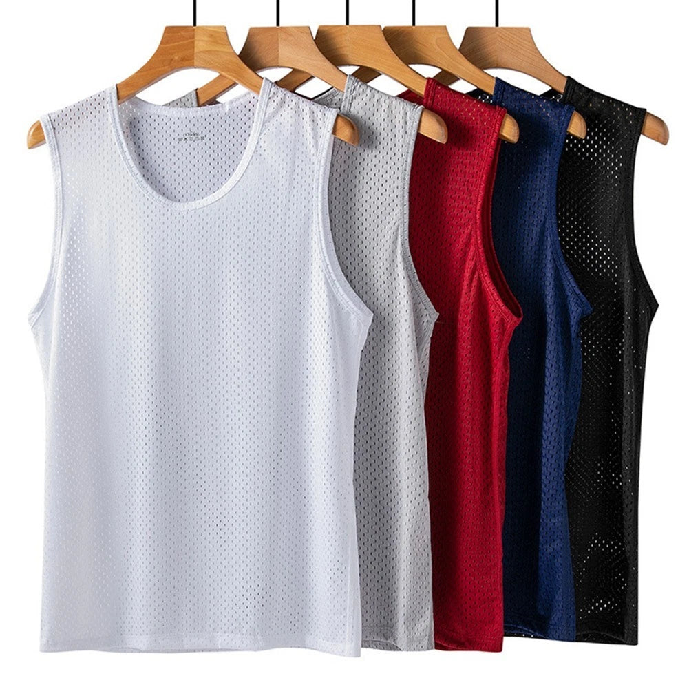 Trendy Men's Ice Silk Mesh Shirt Perfect for Active Lifestyle in Summer