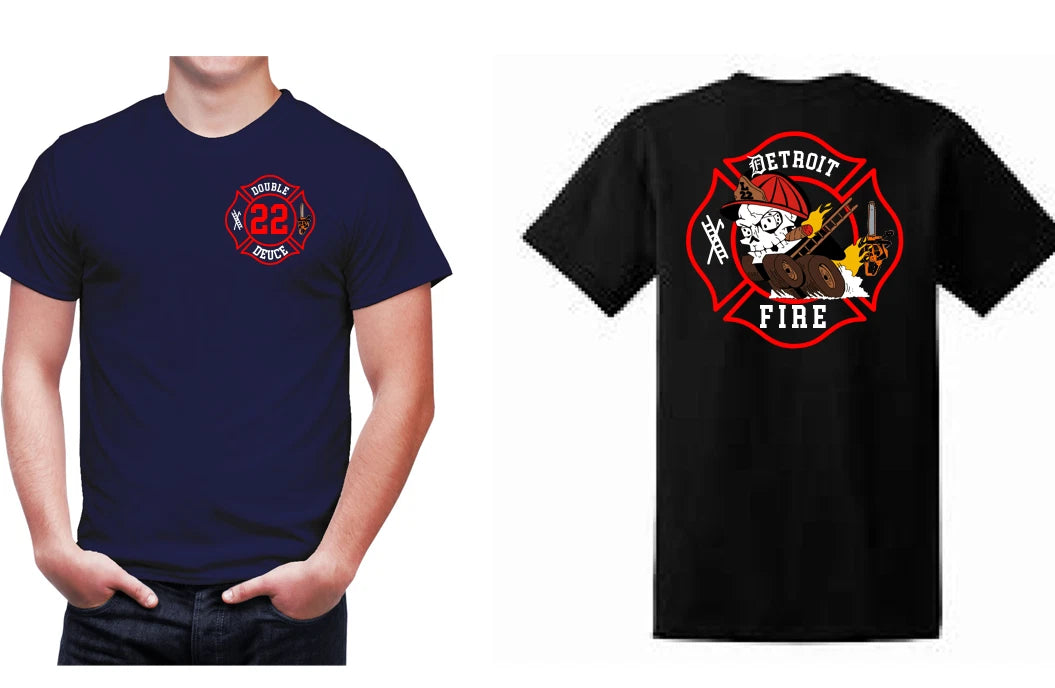 Double Deuce Ladder 22 FDNY Firefighter T-Shirt Graphic Tee