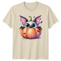 Cute Bat In Pumpkin Halloween Creatures Men Womens Graphic Tee Unisex TShirt