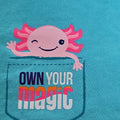 Girlscouts Turquoise Axolotl T-Shirt Own Your Magic Cotton Crew Neck Size S Image 1 of 3