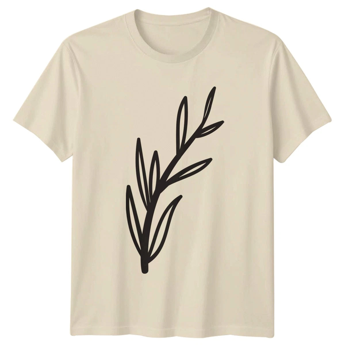 Minimalist Hand Drawn Botanical Plant Leaf T-Shirt Foliage Nature Birthday Gift