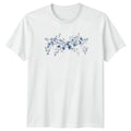 Vintage Blue Floral Botanical T-Shirt Womens Gift For Her