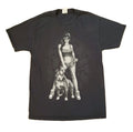 Vintage Y2K Sugar Skull Hood Girl Size Medium Mens Black T-Shirt Pit bull Latina