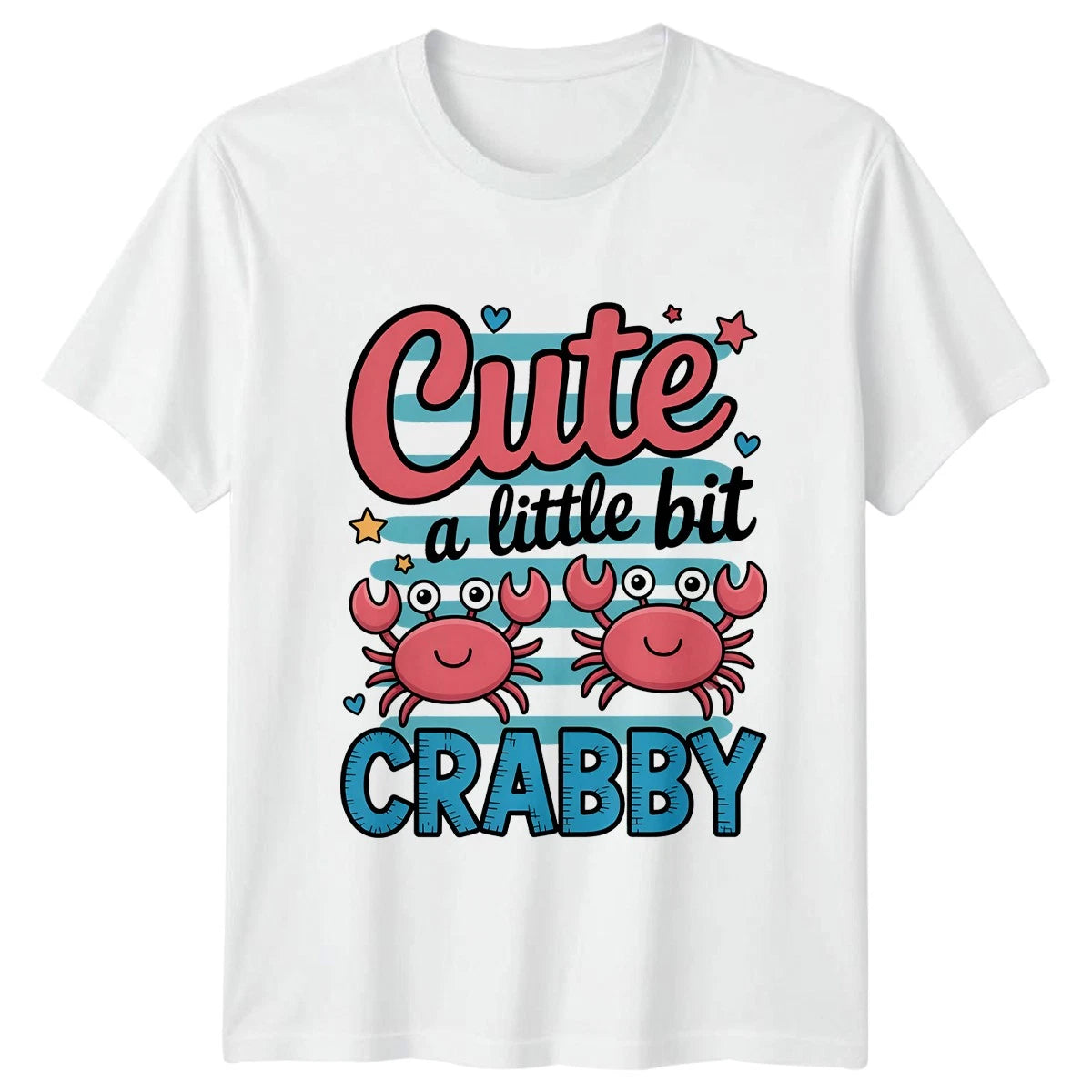 Cute A Little Bit Crabby Womens T-Shirt Crab Pun Birthday Gift For Her