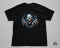 Men's Halloween Skull T-Shirt Black Graphic Tee Spooky Skeleton Short Sleeve M
