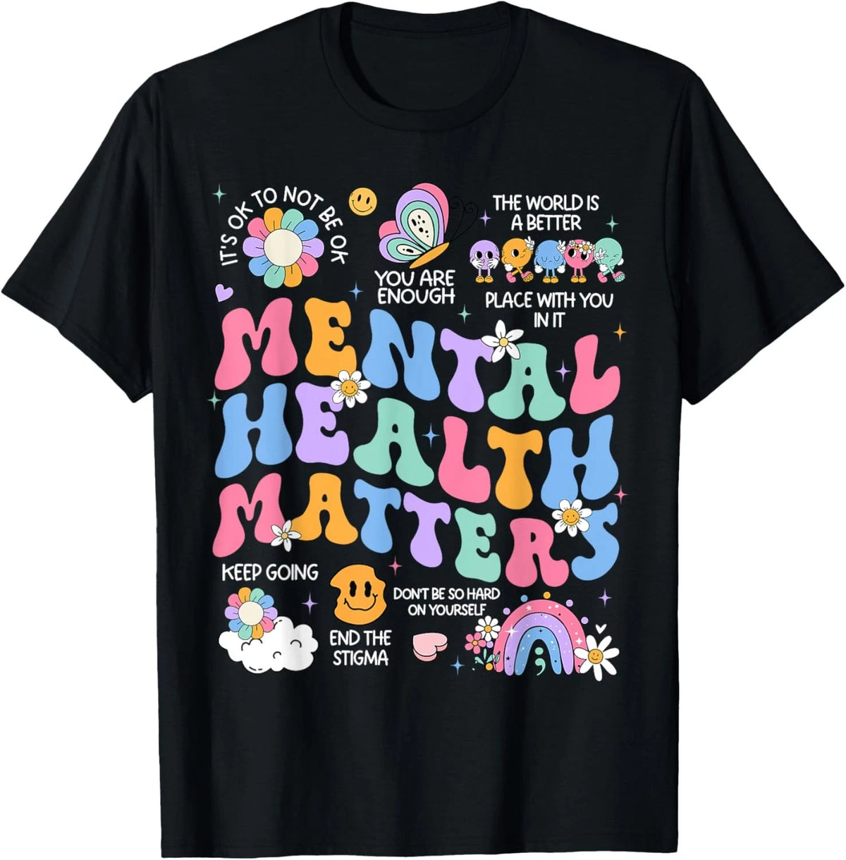 Mental Health Matters Human Brain Illness Awareness T-Shirt Image 1 of 4