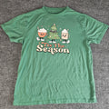 Tis The Season Shirt Mens Large Green Christmas Tree Hot Cocoa Graphic Tee