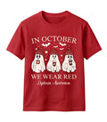 We Wear Red Dyslexia Awareness Ghost Halloween Teacher T-Shirt