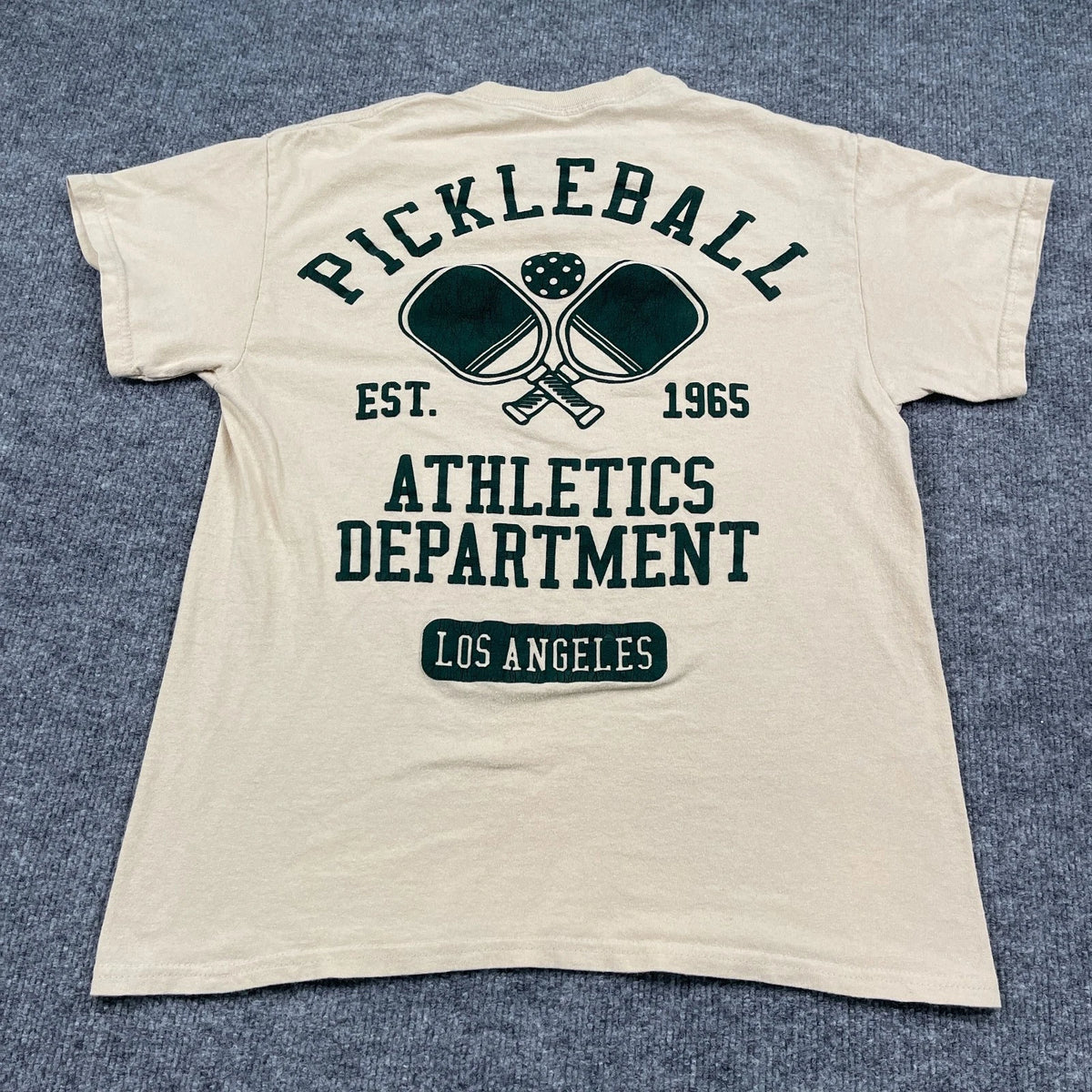 Pickleball Athletics Department Shirt Medium 19x26 Los-Angeles Beige