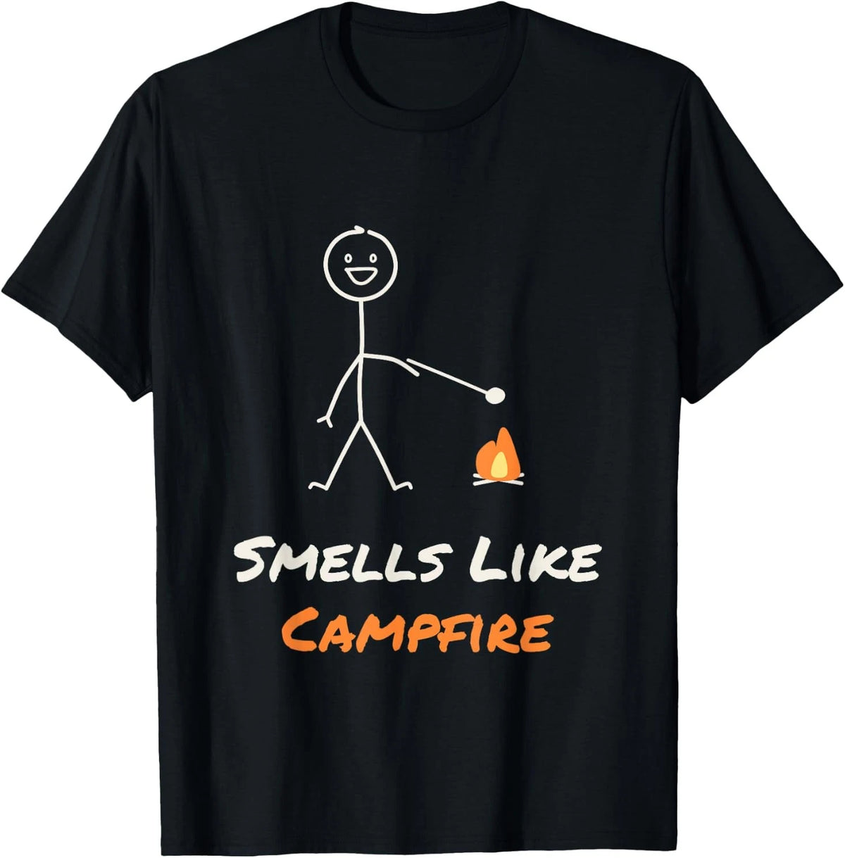 Smells Like Campfire Funny Outdoor Camping Stick Figure T-Shirt
