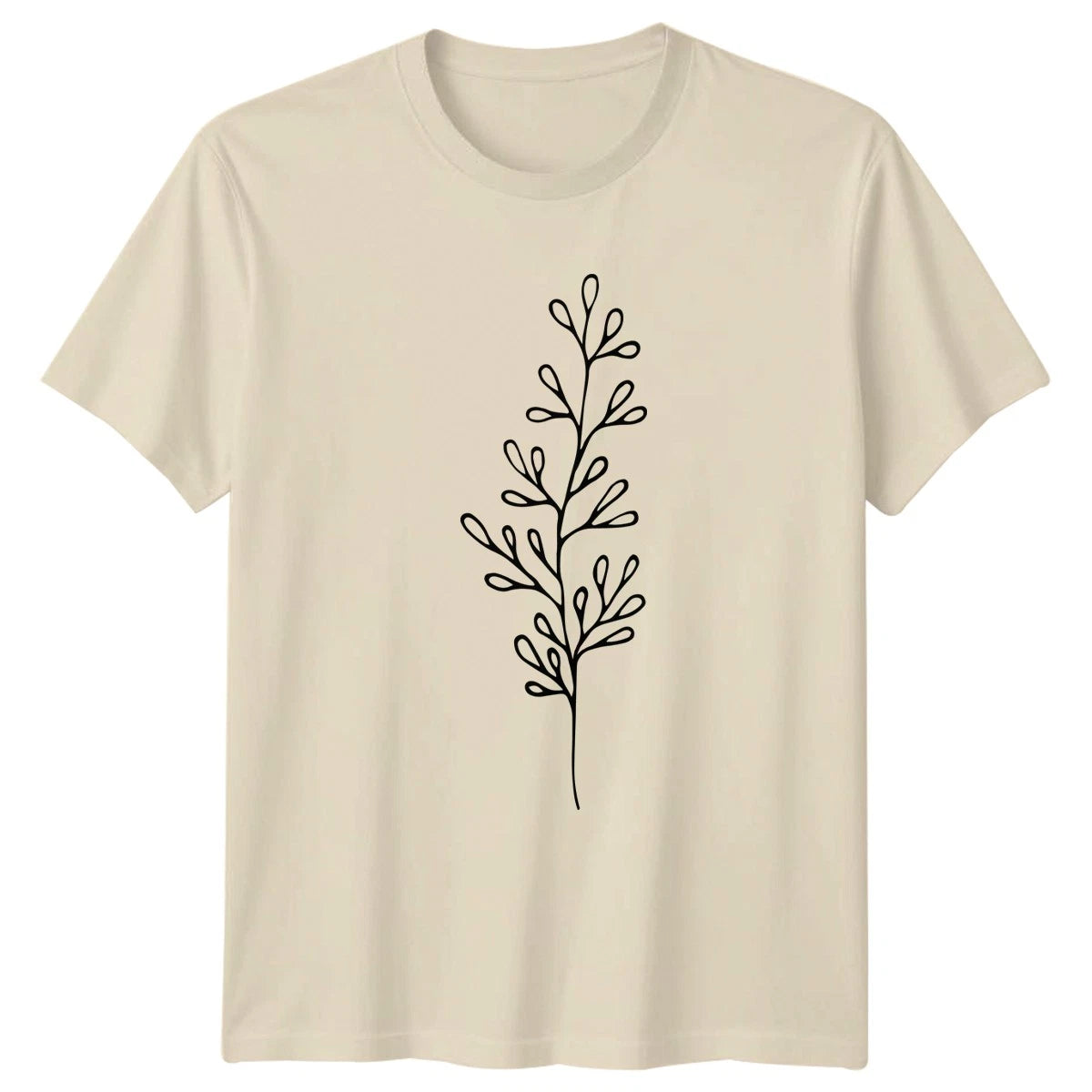 Minimalist Boho Style Botanical Foliage T-Shirt Line Art Nature Christmas