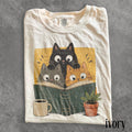 HOT Retro Curious Reading Cats Graphic Tee, Book Lover Cat Shirt FREESHIPPING